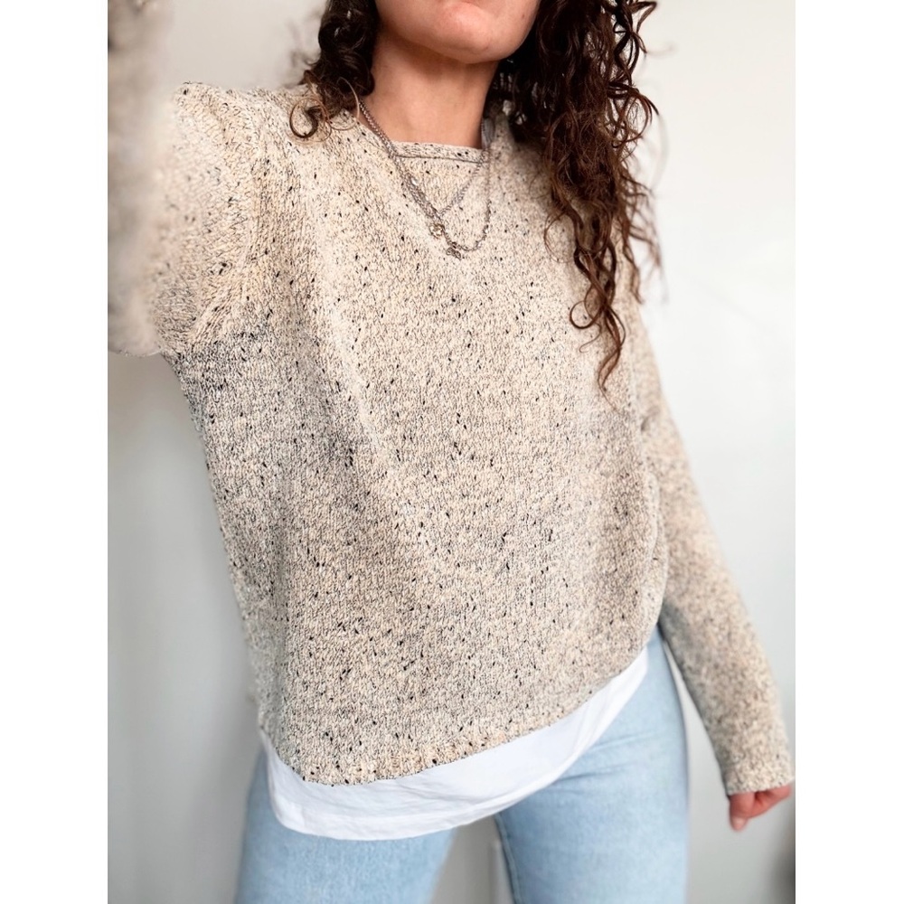 Vintage Neutral Marled Cream Sweater